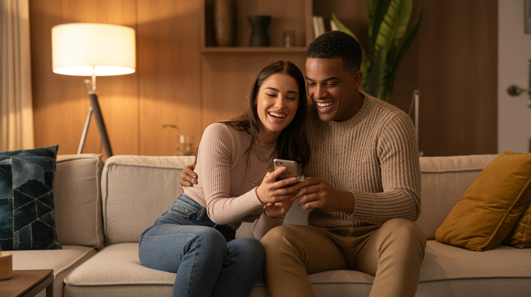 Pareja joven disfrutando internet de Prendo